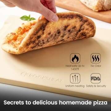 ROCKSHEAT Pizza Stone, 15"x12" Rectangular Pizza Stone for Oven Grill BBQ, Cordierite Baking Stone f...