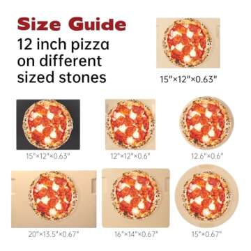 ROCKSHEAT Pizza Stone, 15"x12" Rectangular Pizza Stone for Oven Grill BBQ, Cordierite Baking Stone for Bread, Unique Built-in 4 Handles Cooking Stone