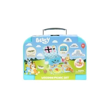 Bluey Picnic Basket Set Fun Imaginative Wooden Toy