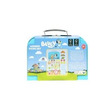 Bluey Picnic Basket Set Fun Imaginative Wooden Toy