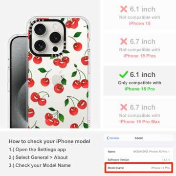 MOSNOVO Case for iPhone 15 Pro | Military-Grade Protection & Cute Design