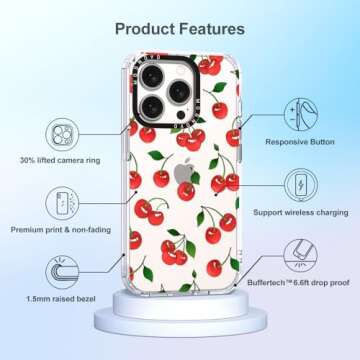 MOSNOVO iPhone 15 Pro Case - Military-Grade Protection, Cute Design