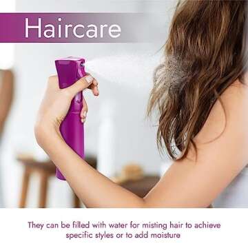 Continuous Spray Bottle with Ultra Fine Mist - Versatile Water Sprayer for Hair, Home Cleaning, Salo...