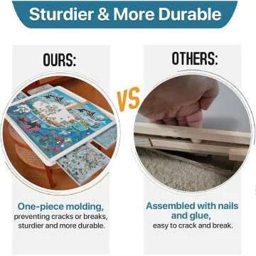 1500-Piece Rotating Puzzle Table with Storage Drawers