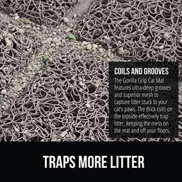GORILLA GRIP Cat Litter Box Mat - Soft, Durable & Easy to Clean
