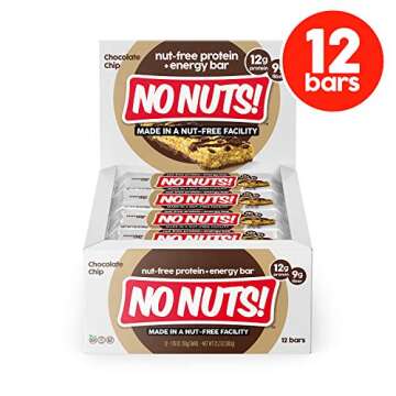 No Nuts! 100% Nut Free Dairy Free Vegan Protein Bars, Chocolate Chip, Organic, Kosher, Egg-Free, Non...