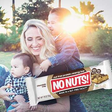 No Nuts! 100% Nut Free Dairy Free Vegan Protein Bars, Chocolate Chip, Organic, Kosher, Egg-Free, Non-Gmo & Dairy-Free Protein Bars
