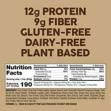 No Nuts! 100% Nut Free Dairy Free Vegan Protein Bars, Chocolate Chip, Organic, Kosher, Egg-Free, Non-Gmo & Dairy-Free Protein Bars