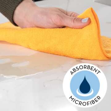 S&T INC. 50 Pack 12" x 16" Microfiber Cleaning Cloth, Bulk Towels for Home, Reusable Microfiber Towe...