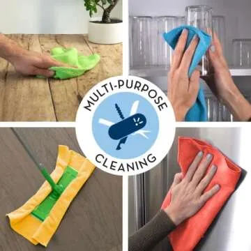 S&T INC. 50 Pack 12" x 16" Microfiber Cleaning Cloth, Bulk Towels for Home, Reusable Microfiber Towels for Cars, Cleaning Rags, Assorted, 50 Count