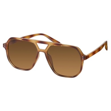 mosanana Oversized Aviator Sunglasses for Women Men Tortoise Polarized Trendy Cool Cute Funky Fashio...