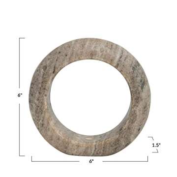 Bloomingville Modern Marble Circle Incense Holder, Beige