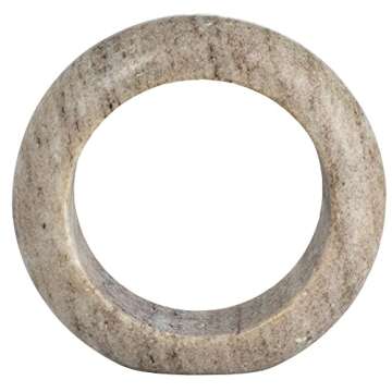 Bloomingville Modern Marble Circle Incense Holder, Beige