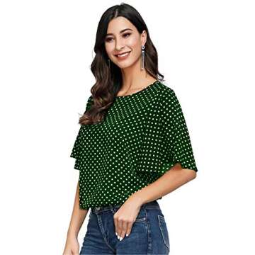 Stylish JASAMBAC Women's Polka Dots Blouse for Summer