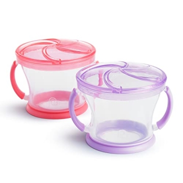 Munchkin Snack Catcher Cups for Toddlers, Pink/Purple