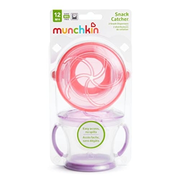 Munchkin Snack Catcher Cups for Toddlers, Pink/Purple