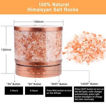 Essential Oil Diffuser with Himalayan Salt Lamp for Home
