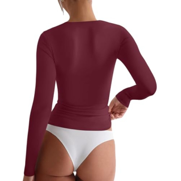 REORIA Sexy Square Neck Top for Women - Versatile Fall Fashion