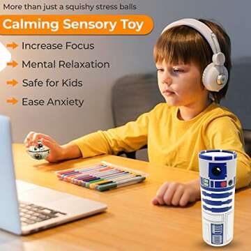 NINOSTAR StarWar Stress Balls Set - Pop Fidget Toy for Kids and Adults, Relief Fidget, Anti Squeeze Use Play/Decor/Help Relieve Stress/Improve Concentation Focus