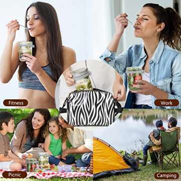 P&Y Overnight Oats Containers with Lids, 12 Oz Glass with Spoons for Mason Overnight Oats Jars, Oatmeal Container for Cereal Yogurt Fruit Vegetable Salad and Parfait(Silver, 2Pack)