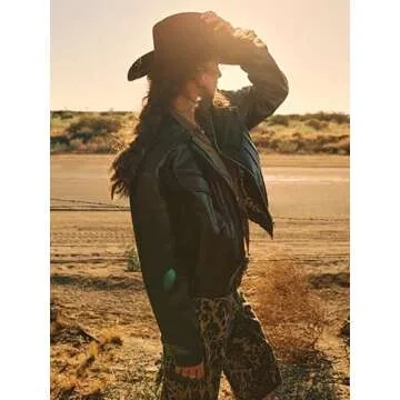 CIDER Women's Faux Leather Jacket Cool Long Sleeve