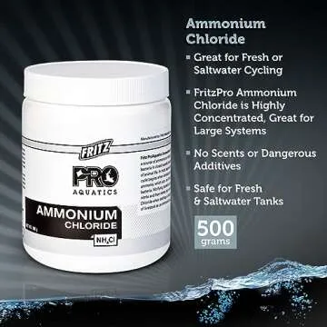 Fritz Pro Aquatics Pure Ammonium Chloride for Fishless Cycling and a Safe Tank Environment (500-Gram...