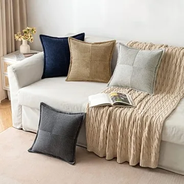 MIULEE Soft Corduroy Pillow Covers - Set of 2 Decorative Pillow Cases