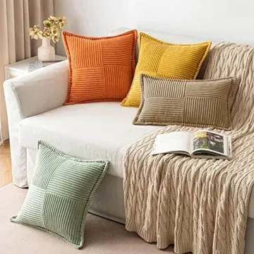 MIULEE Soft Corduroy Pillow Covers - Set of 2 Decorative Pillow Cases