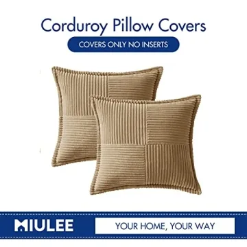 MIULEE Soft Corduroy Pillow Covers - Set of 2 Decorative Pillow Cases