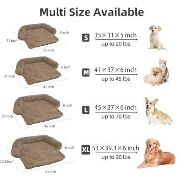 Calming Dog Bed with Removable Washable Cover for Pets