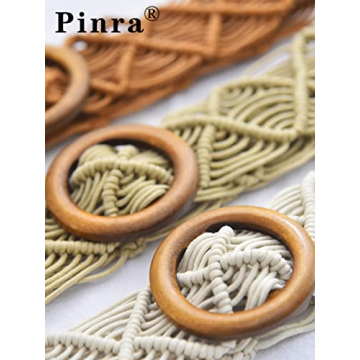 Stylish Pinra Woven Rattan Waist Belt for Women