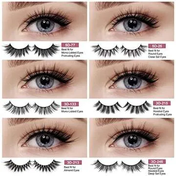 MAGEFY 30 Pairs 6 Styles Faux Mink Eyelashes Collection