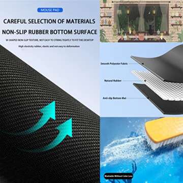 Cute Beige Brown Anime Desk Mat for Gamers and Students