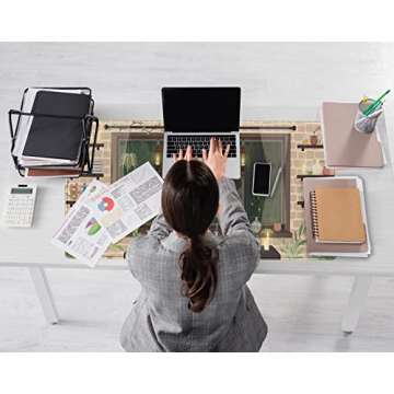 Cute Beige Brown Anime Desk Mat for Gamers and Students