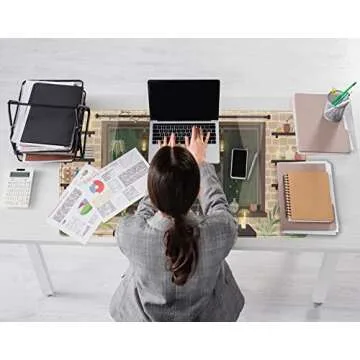 Cute Beige Brown Anime Desk Mat for Gamers and Students