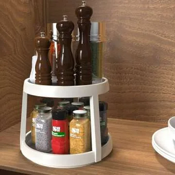 2-Tier Lazy Susan Spice Organizer for Home Use