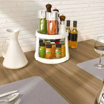 2-Tier Lazy Susan Spice Organizer for Home Use