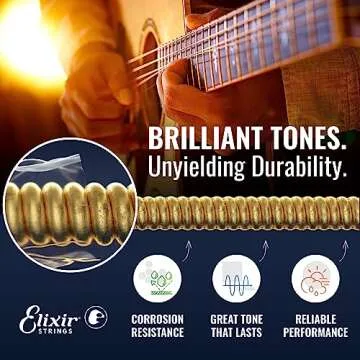 Elixir Strings Phosphor Bronze Acoustic Guitar Strings w NANOWEB Coating, Medium (.013-.056)