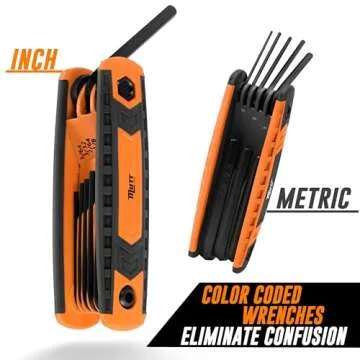Mutt Tools 17pc Folding Allen Wrenches Sets – Includes an SAE and Metric Allen Key Set – Folding Hex Keys for DIY, Archery and Bikes
