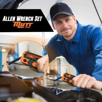 Mutt Tools 17pc Folding Allen Wrenches Sets – Includes an SAE and Metric Allen Key Set – Folding Hex Keys for DIY, Archery and Bikes