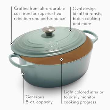 Le Creuset Enameled Cast Iron Signature Oval Dutch Oven, 8 qt., Meringue
