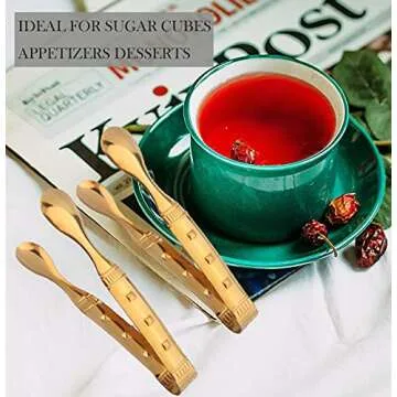 Elegant IAXSEE Gold Mini Tongs for Effortless Serving