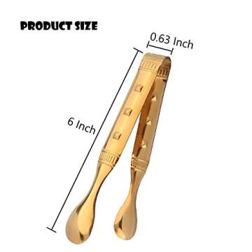 Elegant IAXSEE Gold Mini Tongs for Effortless Serving