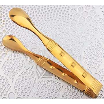 Elegant IAXSEE Gold Mini Tongs for Effortless Serving