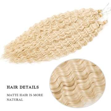 Blonde Ocean Wave Crochet Hair Extensions 30in 6Packs
