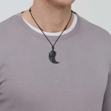 Yin Yang Obsidian Howlite Couples Necklaces - COAI