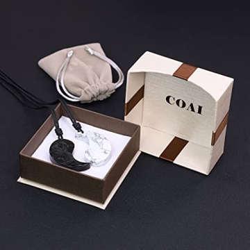 Yin Yang Obsidian Howlite Couples Necklaces - COAI