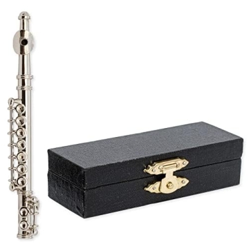 Miniature Silver Flute - Elegant Decorative Gift for Music Lovers