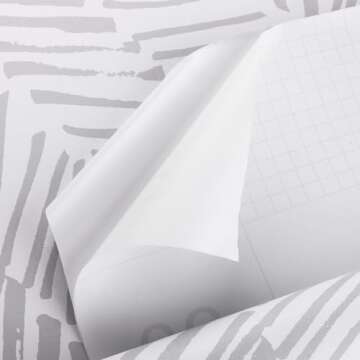 Guvana Line Peel and Stick Wallpaper Gray and White Wallpaper Striped Contact Paper 17.7"x118" Self Adhesive DIY Contact Paper Removable Wallpaper Decorative for Livingroom Bedroom Wall Covering