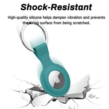[4 Pack] Soft Silicone Case Compatible with Apple AirTag 2021, with 8Pcs Screen Protector, Anti-Scratch Lightweight Skin Cover with Key Ring for AirTags Holder Keychain Accessories